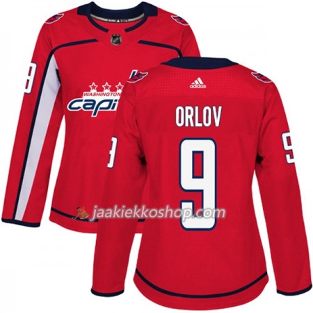 Nainen NHL Washington Capitals Pelipaita Dmitry Orlov 9 Adidas 2017-2018 Punainen Authentic